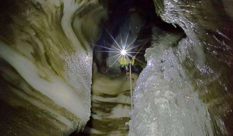 Ice Cave Challenge Glacier hike and climbing in an ice cave 3
