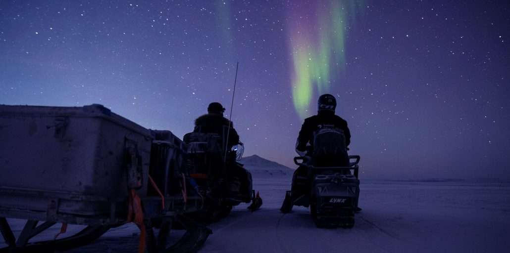 tn Snowmobile Northern Lights Aurora Borealis Snowscooter